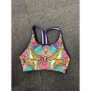 Athleta Colorful Floral Print Sports Bra with Double Straps Size S